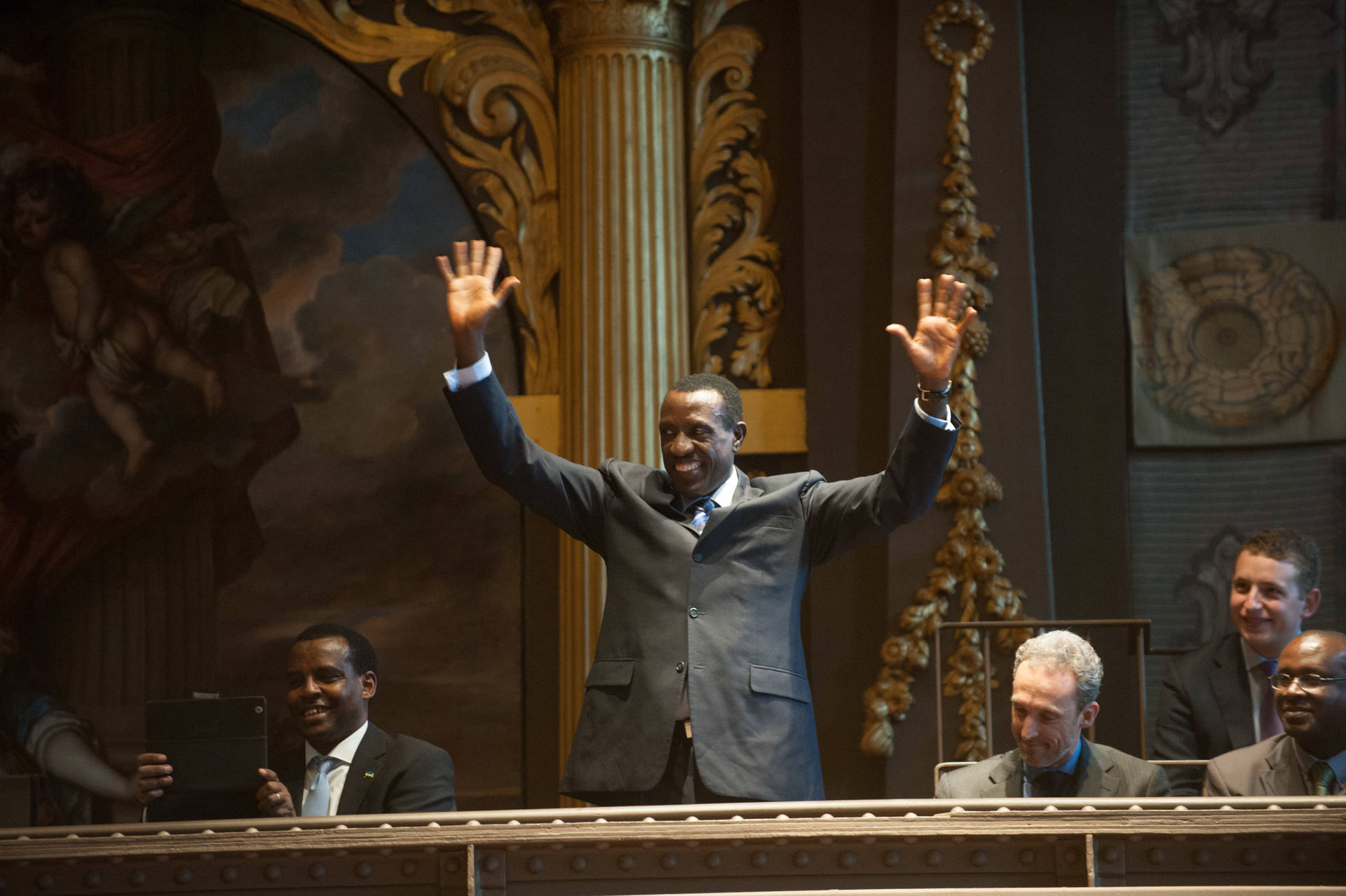 Ontvangst in de plenaire zaal