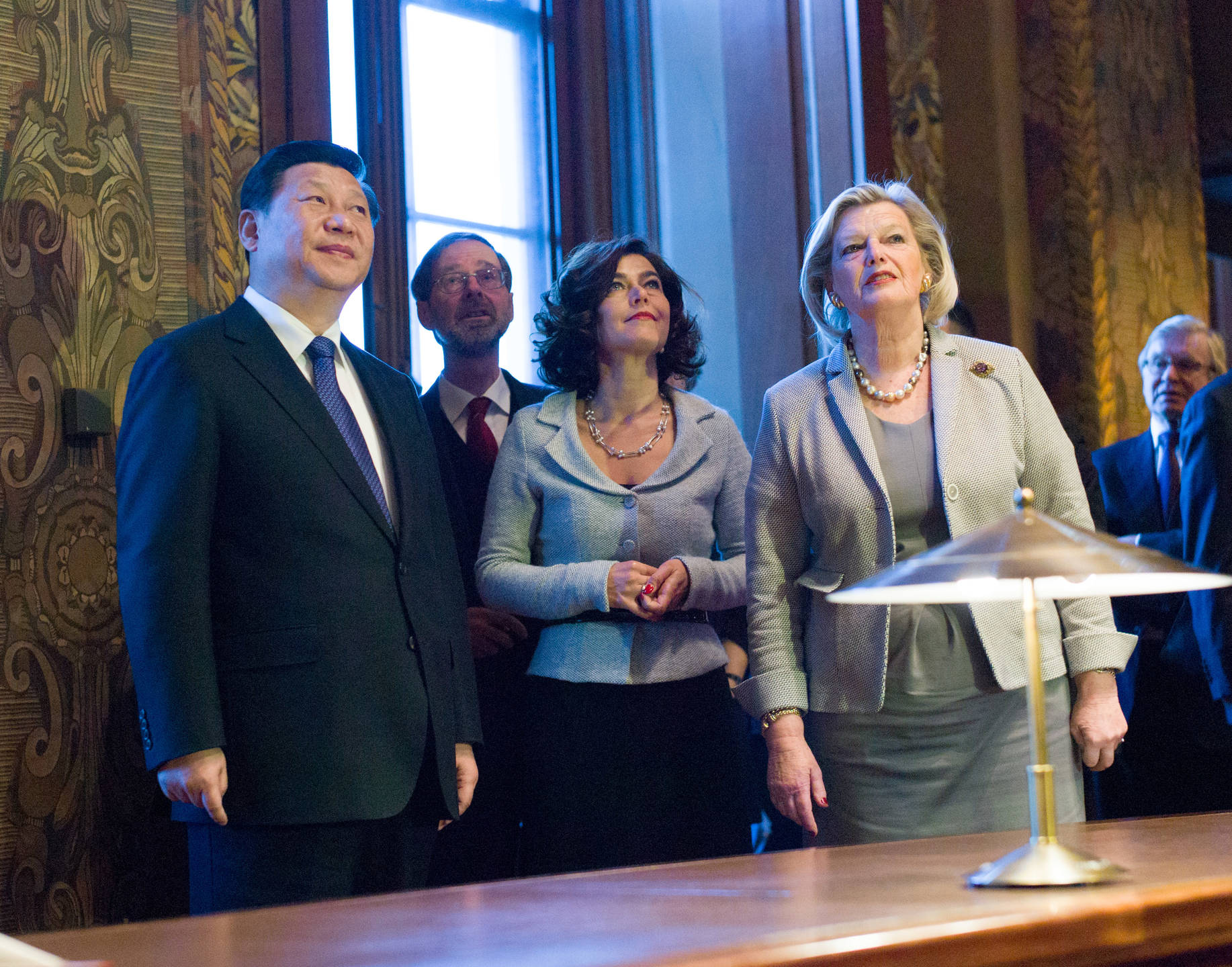 Ontvangst in de plenaire zaal 