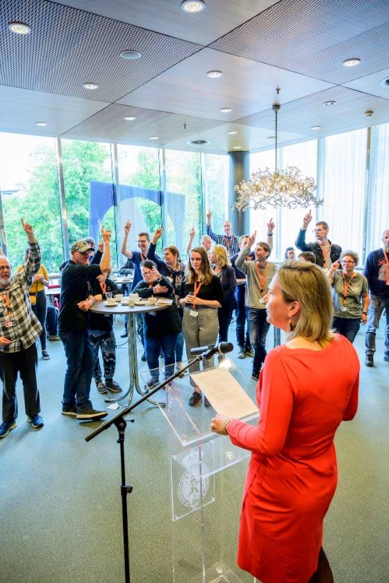 Tweede Kamer Ondervoorzitter Ockje Tellegen heette de Prokkelaars welkom