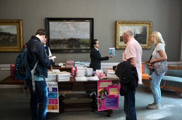 De infostand in Huis Huguetan