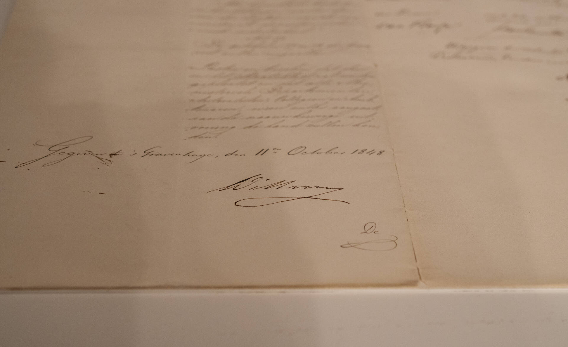 De Grondwet van 1848 met de handtekening van Koning Willem II