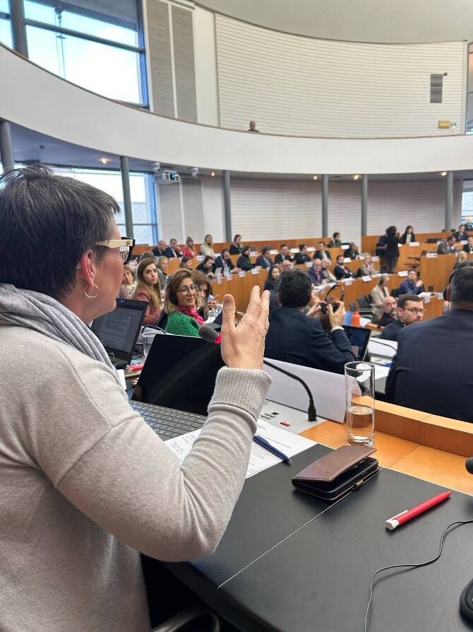 Senator Kluit tijdens de interparlementaire conferentie Europees stedelijk beleid